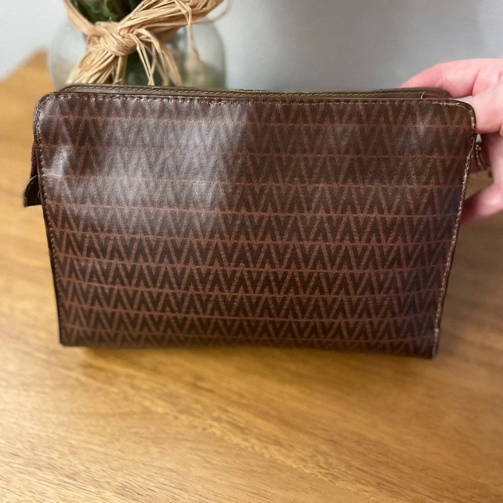 VALENTINO Brown Vintage Logo Bag 💯 AUTHENTIC - Picture 6 of 15
